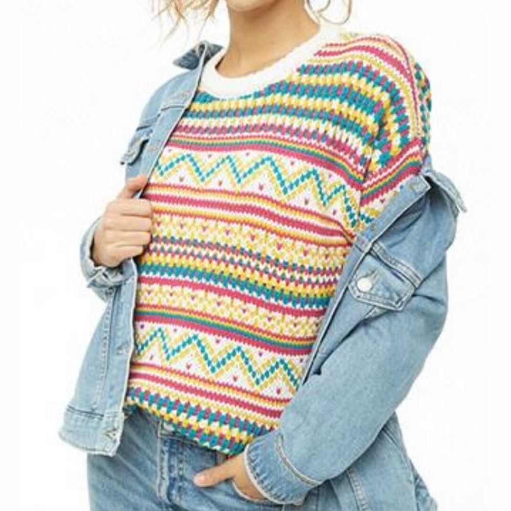 Multi color knit sweater